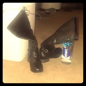 XOXO Calf High Leather Riding Boots